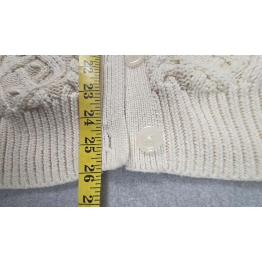 GAP Kids Girls L 10 Chunky Cable Knit Cardigan Sweater Fisherman Cream Button Up